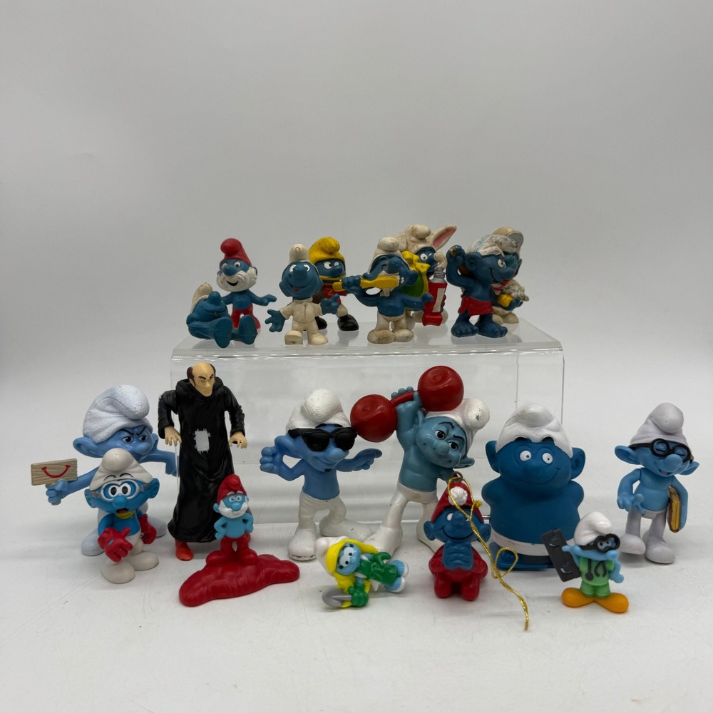 Smurfs Figurine Lot Gargamel Papa Smurf Smurfette Vintage PVC Toy Collection